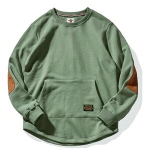 NWT KaraKu Boys Crewneck Sweatshirt w/ Suede Elbow Patches, Size XL